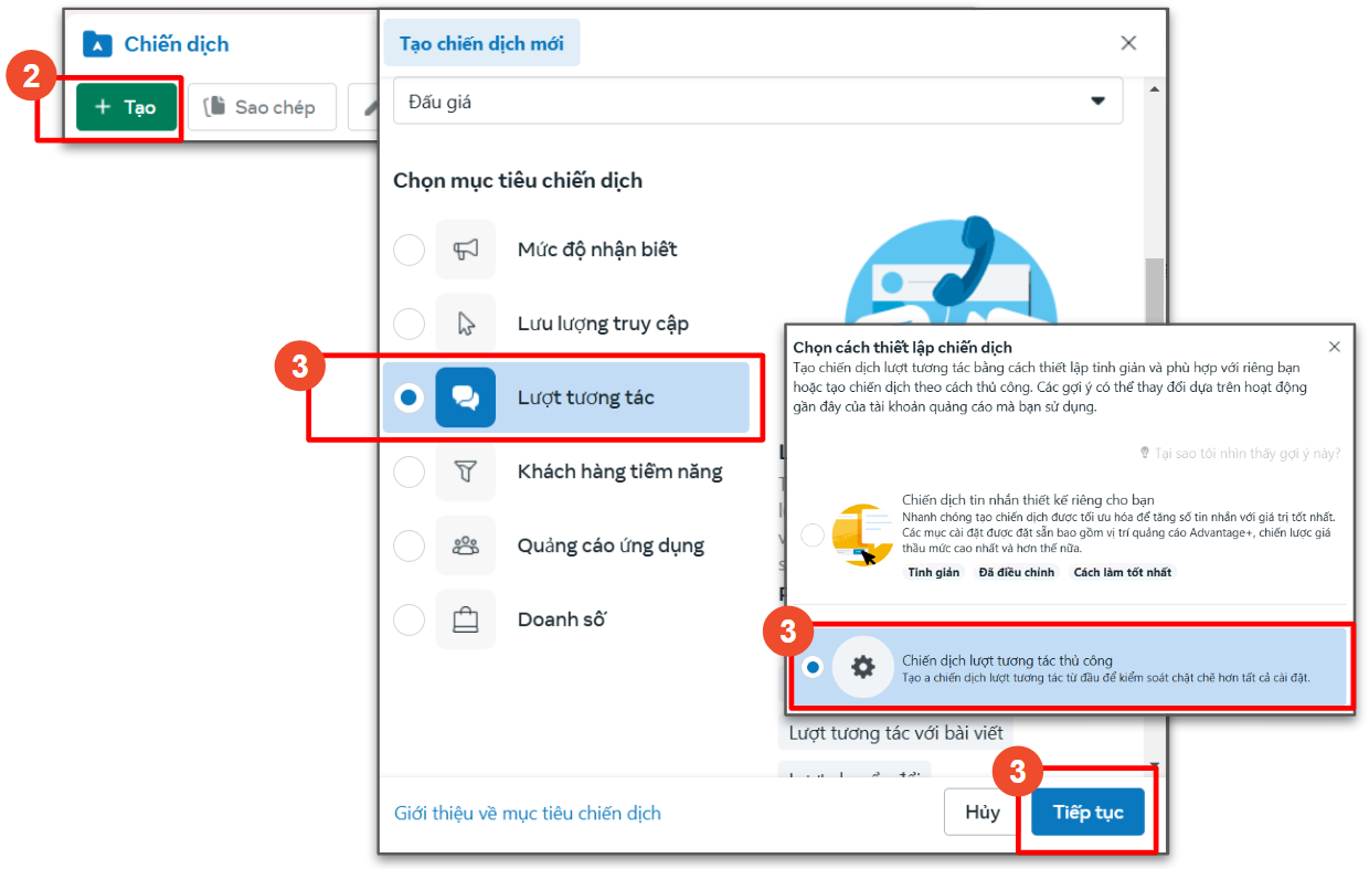 Tạo quảng cáo messenger với Shopee