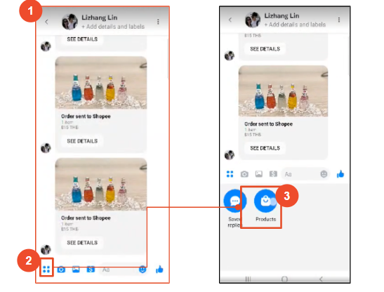 Gửi sản phẩm Shopee trong messenger