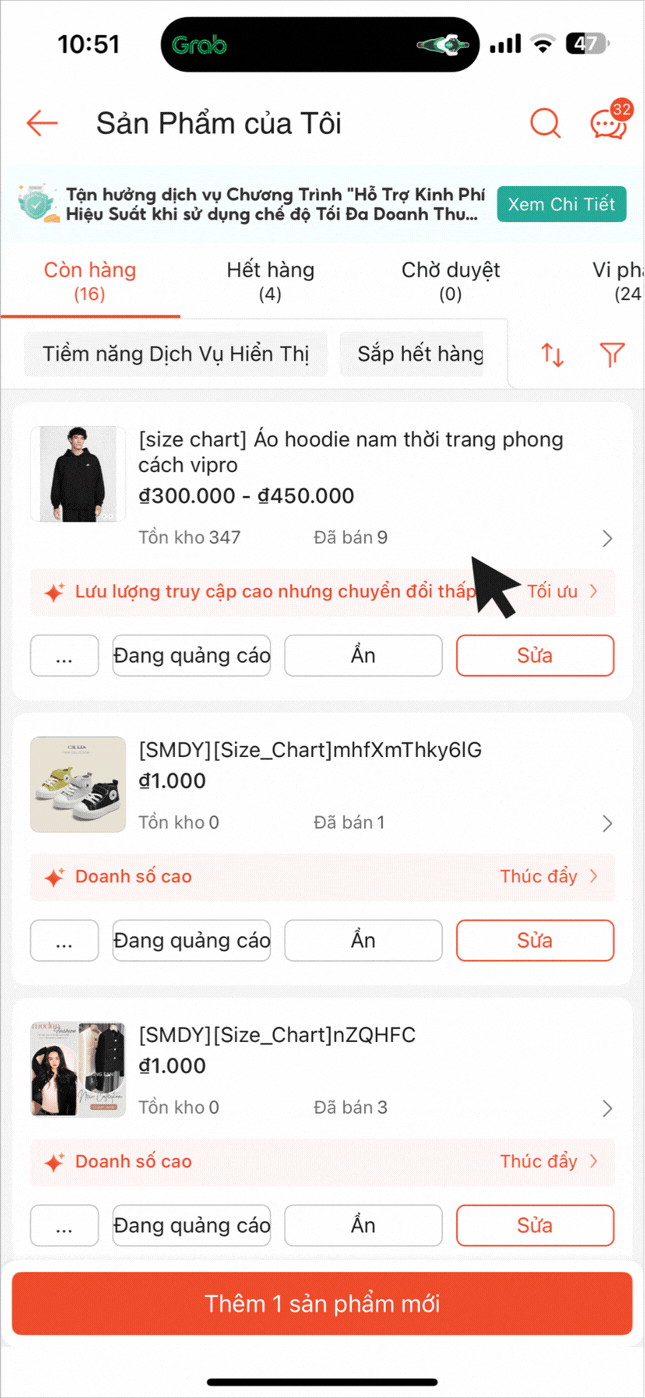 [MỚI] CẬP NHẬT TRANG TẤT CẢ SẢN PHẨM TRÊN KÊNH NGƯỜI BÁN SHOPEE