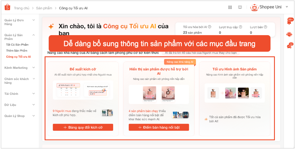 [MỚI] CÔNG CỤ TỐI ƯU SẢN PHẨM BỞI AI TRÊN SHOPEE