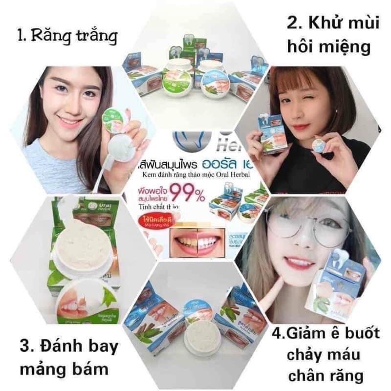 Kem đánh răng Oral Heabal Thái Lan, dùng cho người niềng răng, trắng răng thơm miệng, thảo dược