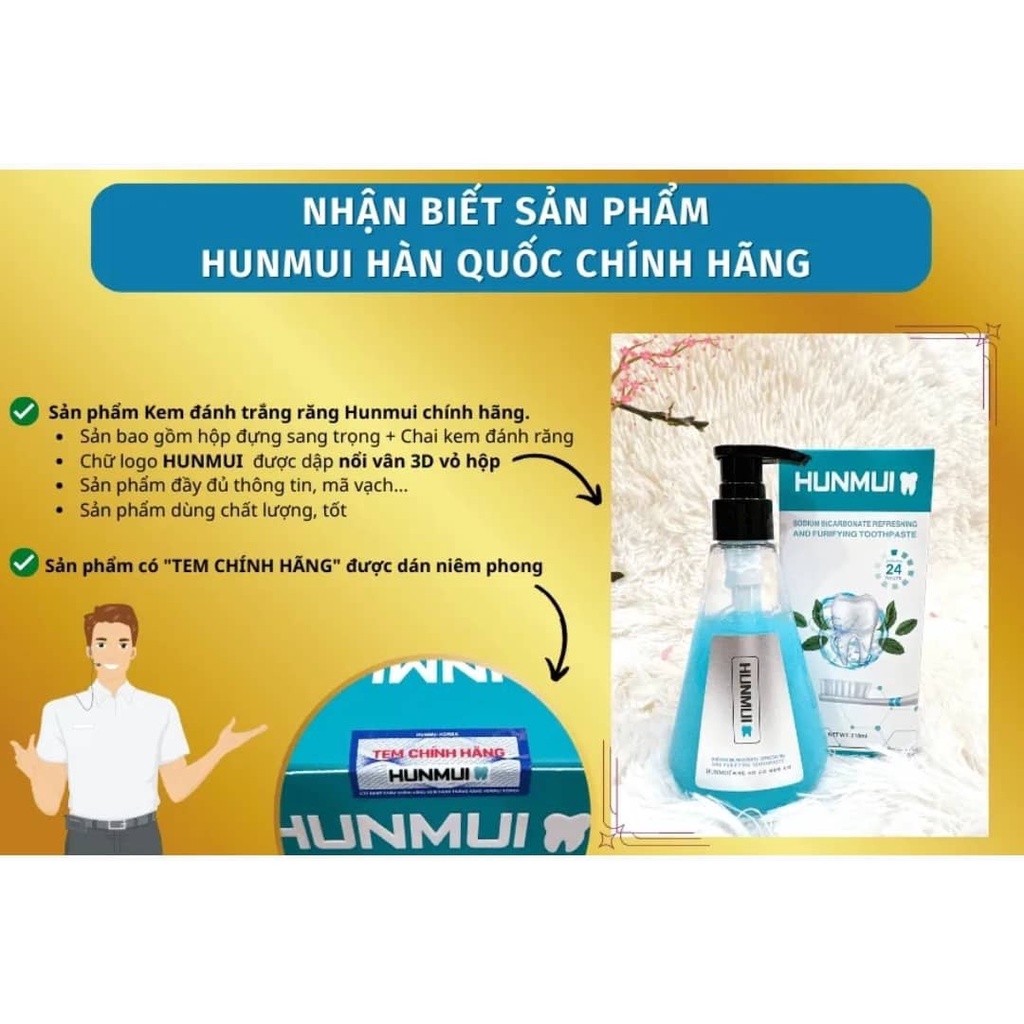 Kem Đánh Răng Hunmui ( CHÍNH HÃNG- CÓ HỘP ) – Kem Đánh Răng Thơm, Trắng Răng-Vệ Sinh Răng Miệng, Hết Hôi Miệng