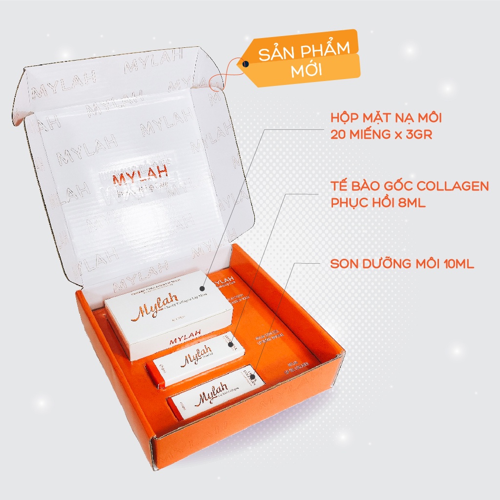 Bộ sản phẩm chăm sóc môi chuyên nghiệp Mylah Lip Care, dưỡng môi hồng hào, giảm thâm sạm, khô nẻ