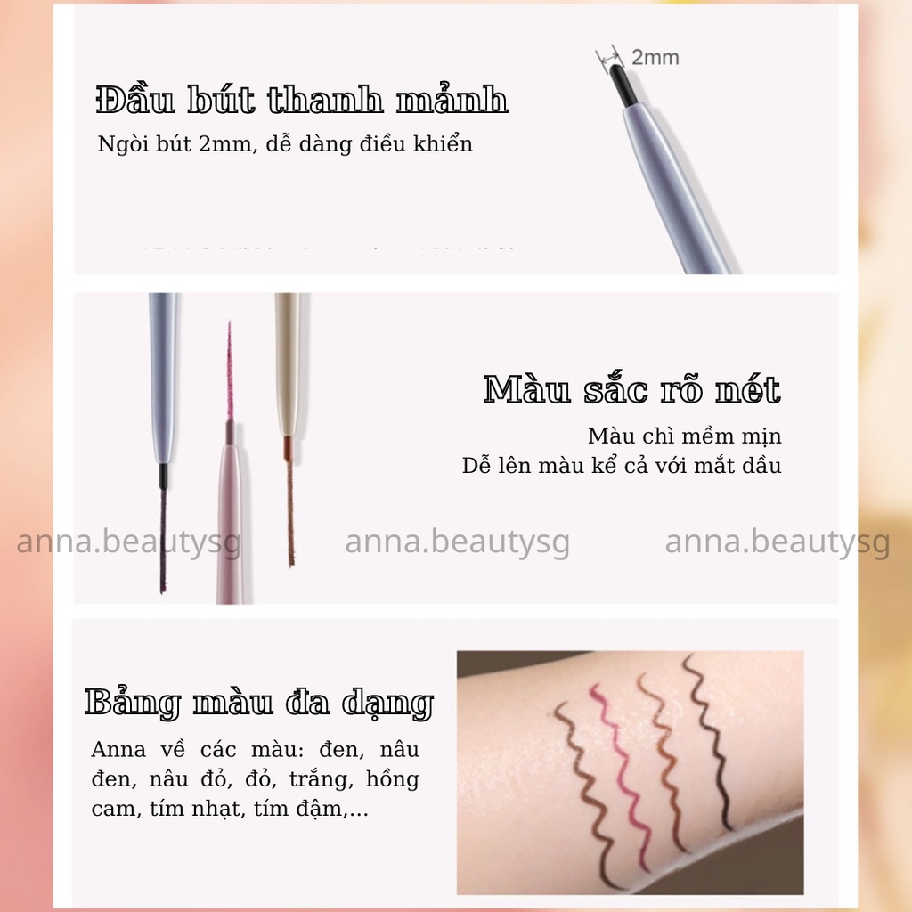 Chì kẻ mắt lâu trôi cho người mới bắt đầu nội địa Trung, chì kẻ mắt dạng sáp, bút chì kẻ mắt không lem
