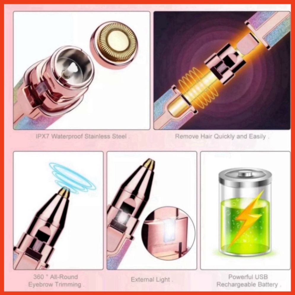 Bút tỉa lông mày-Máy tỉa chân mày make up cho chị em, – Bút kẻ sạc điện với lưỡi cạo 360 đazinăng tạo thế lông mày HOT H