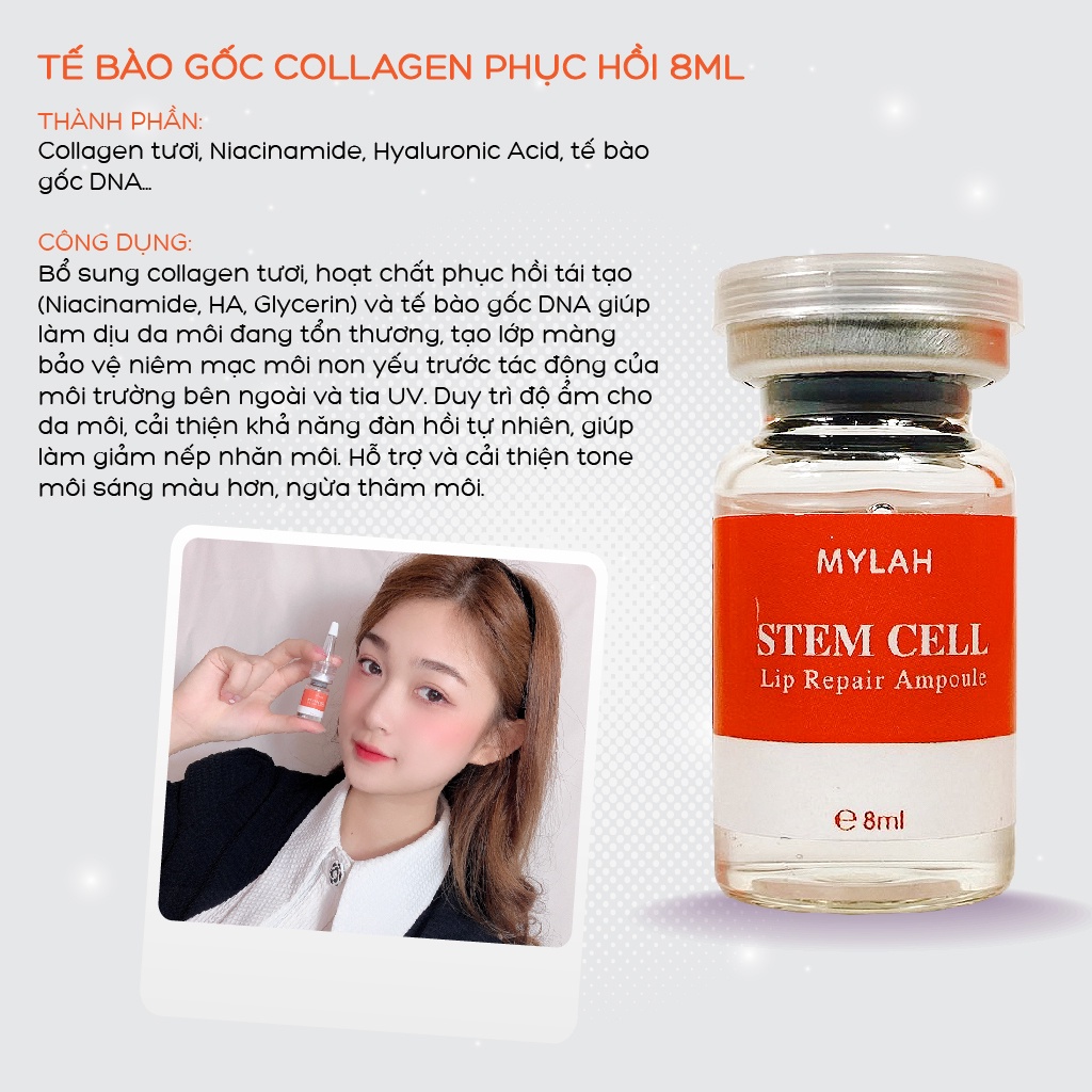 Bộ sản phẩm chăm sóc môi chuyên nghiệp Mylah Lip Care, dưỡng môi hồng hào, giảm thâm sạm, khô nẻ