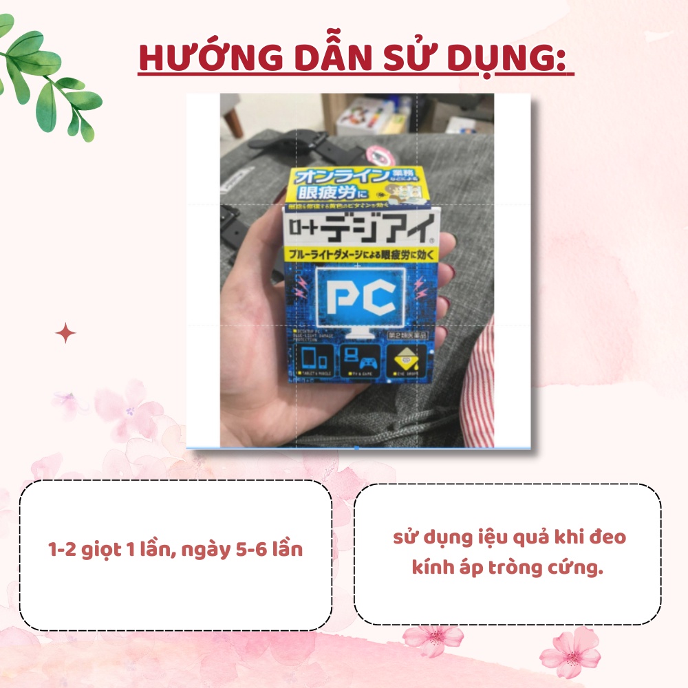 Nước Nhỏ Mắt Roto PC Giảm Tia Bức Xạ Từ Máy Tính Và Điện Thoại Nhật Bản