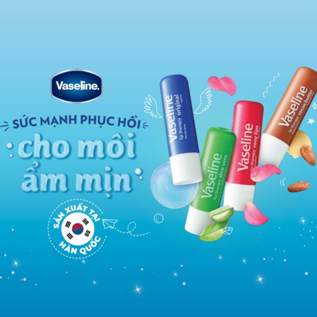 Son Dưỡng Môi Vaseline Lip Therapy Cocoa Butter Stick Chiết Xuất Bơ Cacao 4,8Gr