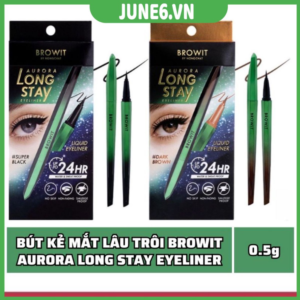 Bút Kẻ Mắt Lâu Trôi Browit By Nong Chat Aurora Long Stay Eyeliner Đầu Cọ Không Thấm Nước Mồ Hôi 0.5g -June6.vn