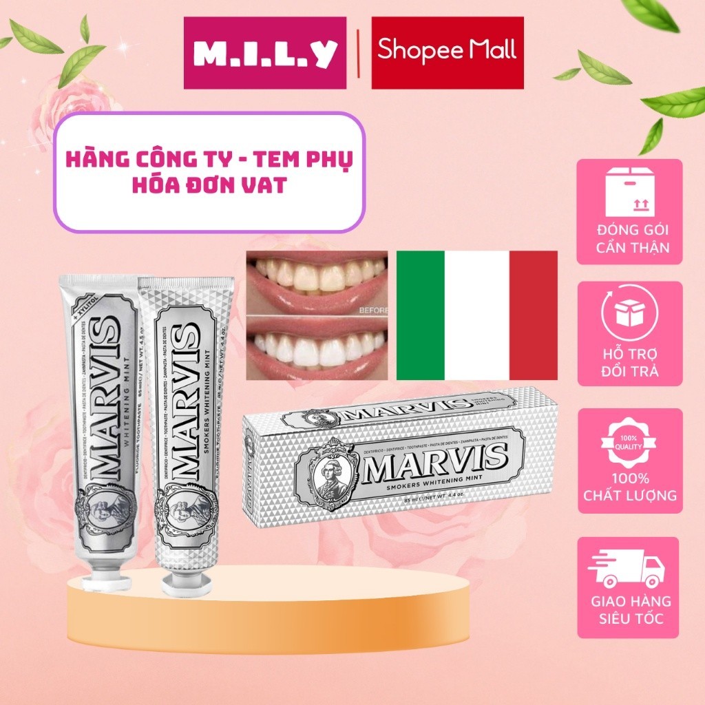 [HÀNG CÔNG TY] Kem Đánh Răng Marvis Whitening Làm Trắng Răng 85ML