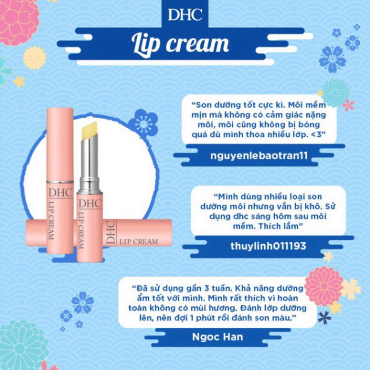 Son dưỡng môi DHC Lip Cream dưỡng ẩm, làm mềm môi 1,5g WINGS BEAUTY OFFICIAL