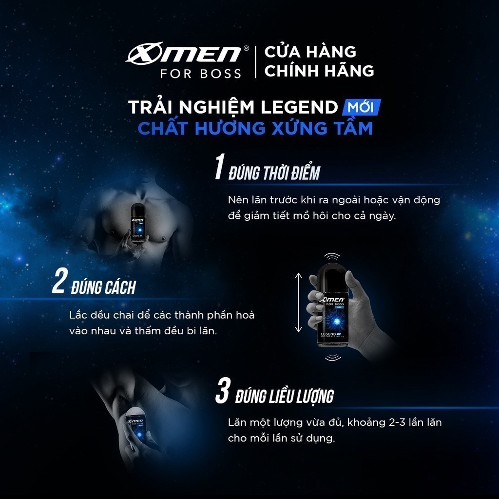 Combo Lăn khử mùi X-men For Boss Legend 50ml + Xịt khử mùi X-men For Boss  Legend 150ml giá tốt Tháng 06, 2024