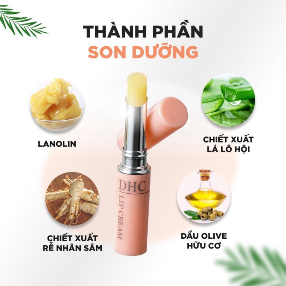 Son dưỡng môi DHC Lip Cream Nhật Bản son dưỡng không màu giúp đôi môi mềm mại giảm thâm và hồng môi 1.5g