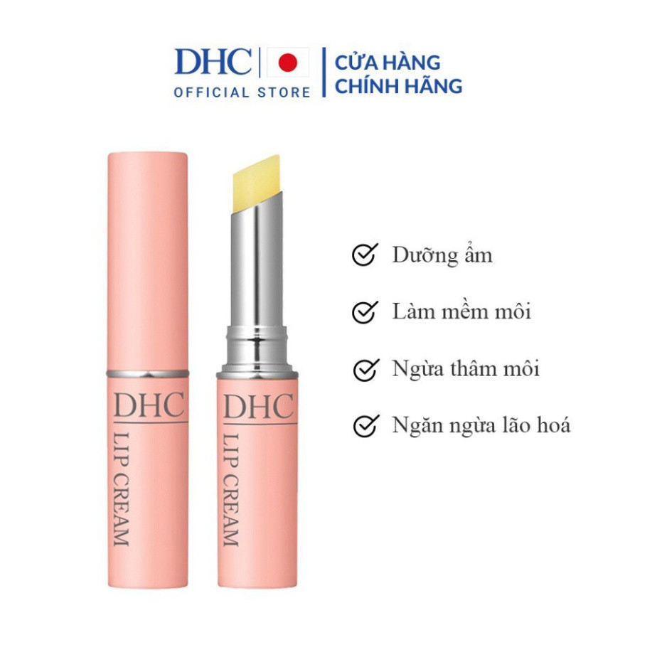 Son dưỡng môi DHC Lip Cream Nhật Bản son dưỡng không màu giúp đôi môi mềm mại giảm thâm và hồng môi 1.5g