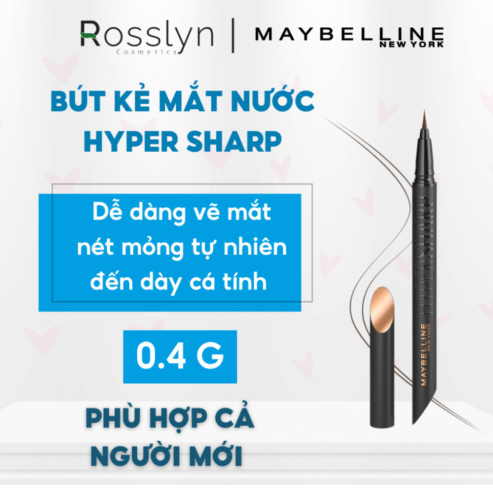 Kẻ Mắt Maybelline New York 36H Lâu Trôi, Kẻ Mắt Nước Siêu Sắc Mảnh Hyper Sharp Liner Extreme 0.4g