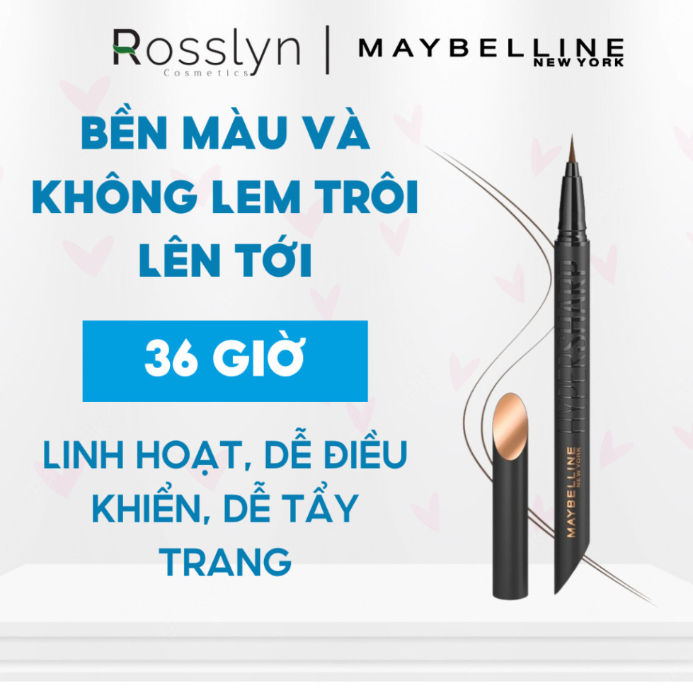 Kẻ Mắt Maybelline New York 36H Lâu Trôi, Kẻ Mắt Nước Siêu Sắc Mảnh Hyper Sharp Liner Extreme 0.4g