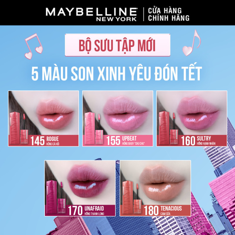 Son Bóng Bền Màu Nhẹ Môi Superstay Vinyl Ink Maybelline New York 4.2ml