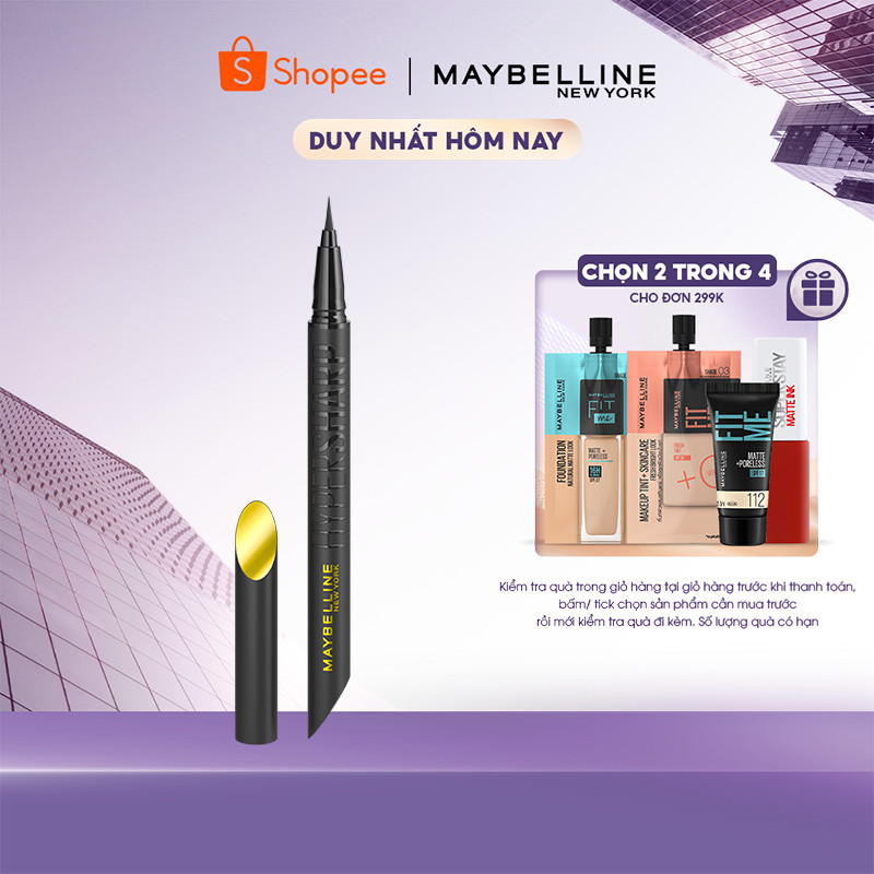 Bút Kẻ Mắt Nước Siêu Sắc Mảnh Maybelline New York Sharp Liner Extreme Không Lem Trôi 0.4g