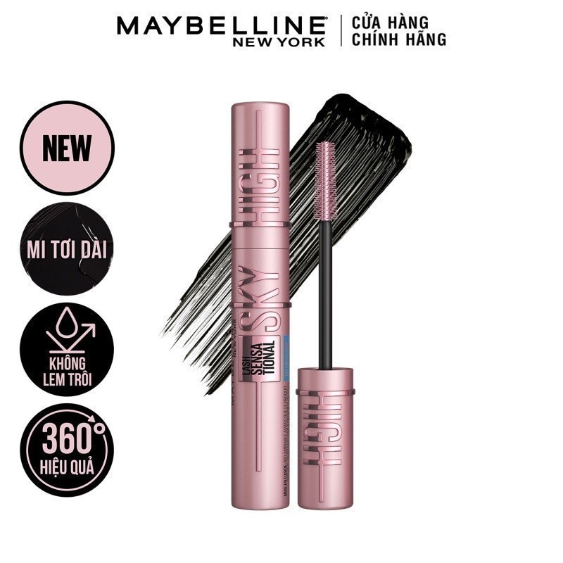 Mascara Lash Sensational Sky High Tơi Dài Mi Không Giới Hạn Maybelline New York Waterproof 6ml