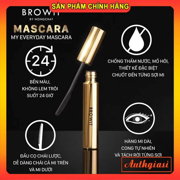 Mascara BROWIT BY NONGCHAT My Everyday Siêu Dài Chống Nước XANH DƯƠNG