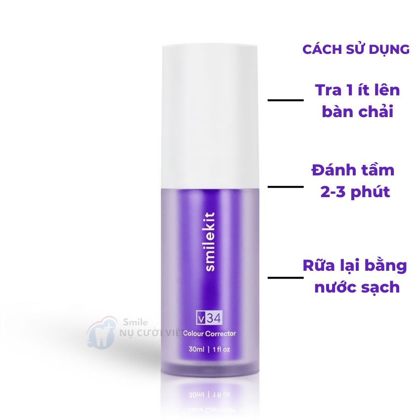 [sĩ]Serum làm Trắng Răng Smilekit V34 Kem Đánh Răng Tẩy Trắng Răng Tại Nhà