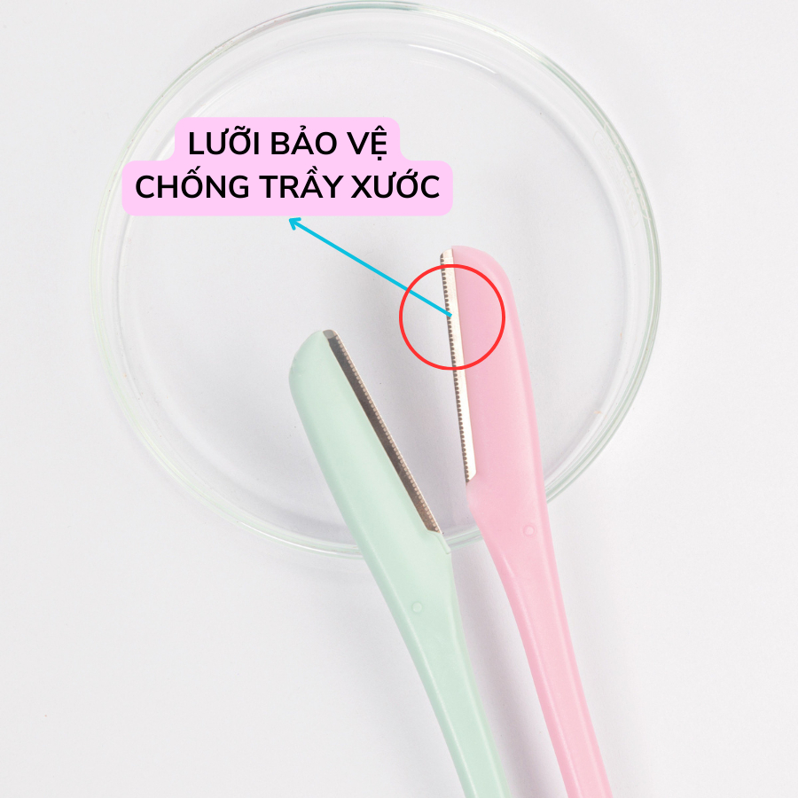 Dao Cạo Lông Mày Chính Hãng Xuất Nhật Thép Không Gỉ Có Lớp Bảo Vệ An Toàn Ricco ( Combo 5 Dao )