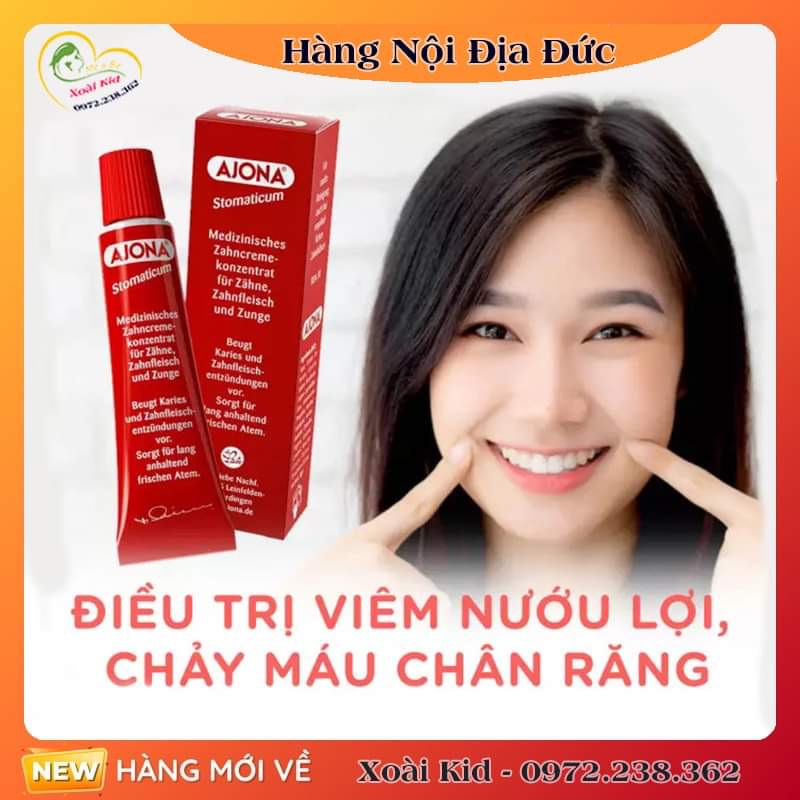 [ Mẫu mới nhất] KEM ĐÁNH RĂNG AJONA TUÝP 25ML LOẠI BỎ CAO VÀ CHỐNG VIÊM LỢI- NỘI ĐỊA ĐỨC