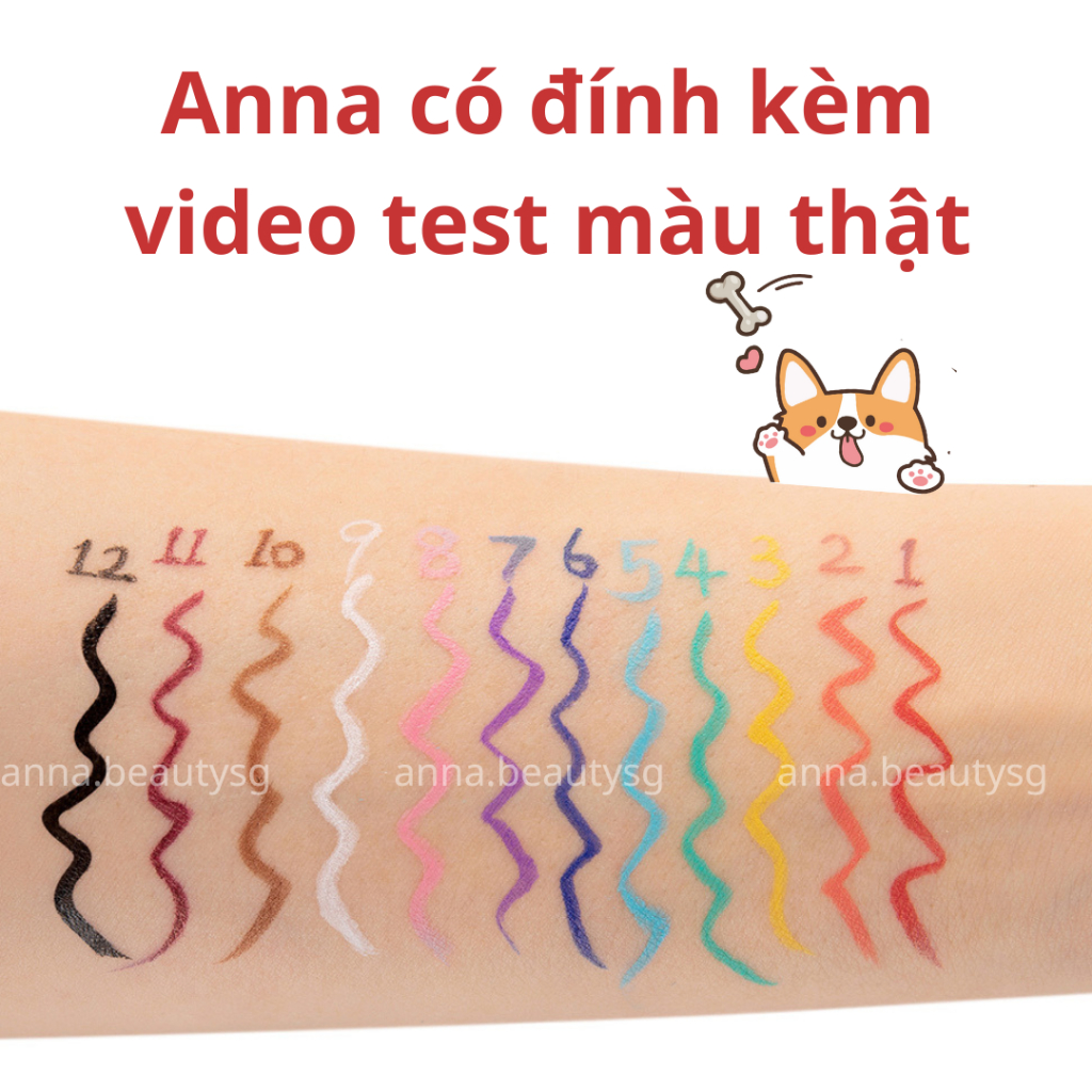 Eyeliner trắng đầu vẽ siêu mảnh, kẻ mắt màu trắng lâu trôi không thấm nước