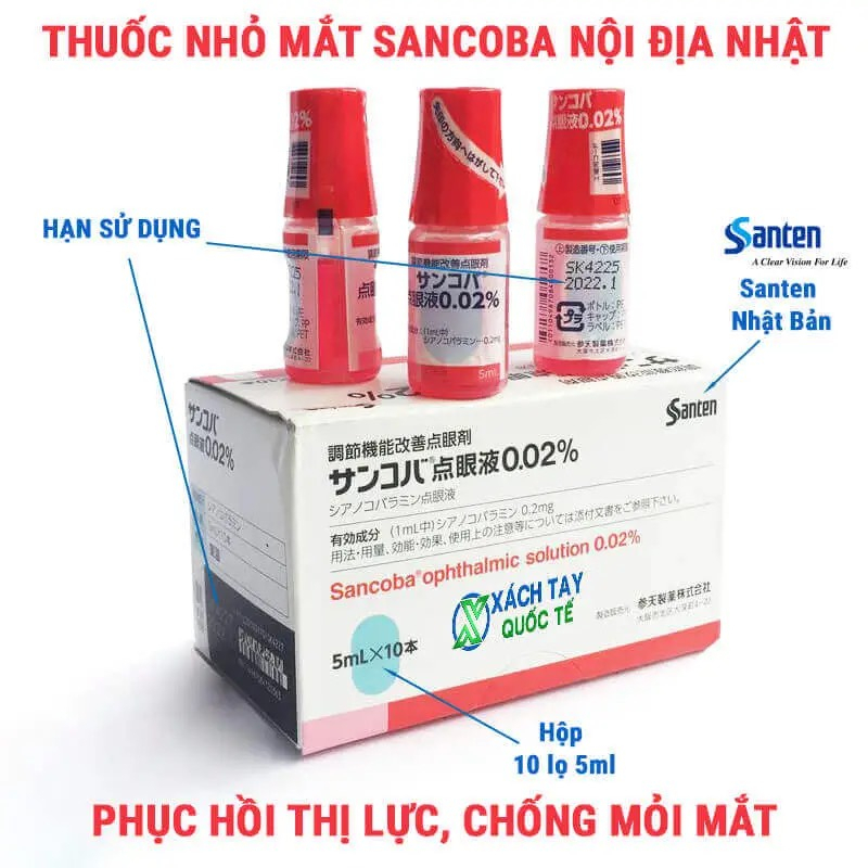 Nước Nhỏ Mắt Giảm Cận Sancoba Nhật Bản 5ml, Nước Nhỏ Mắt Cải Thiện Thị Lực Kiểm Soát Cận Thị Saikou Beauty