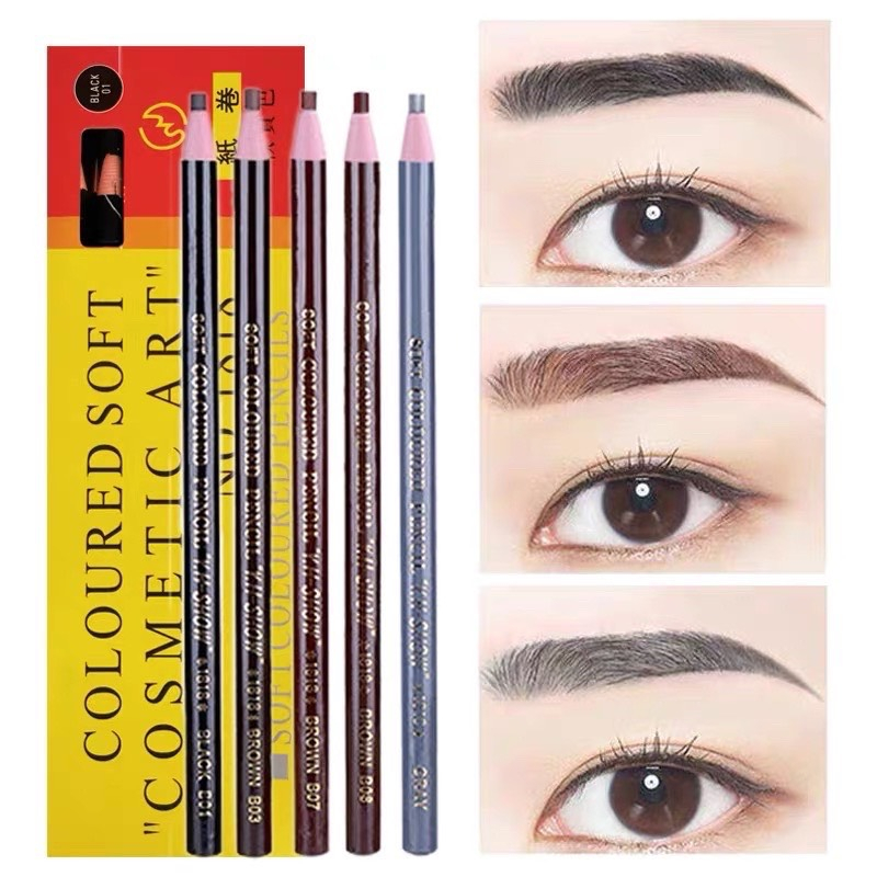 Chì xé kẻ chân mày VÀ Chì xé kẻ mày D’ZCOU cứng phẩy sợi Eyebrow Pencil