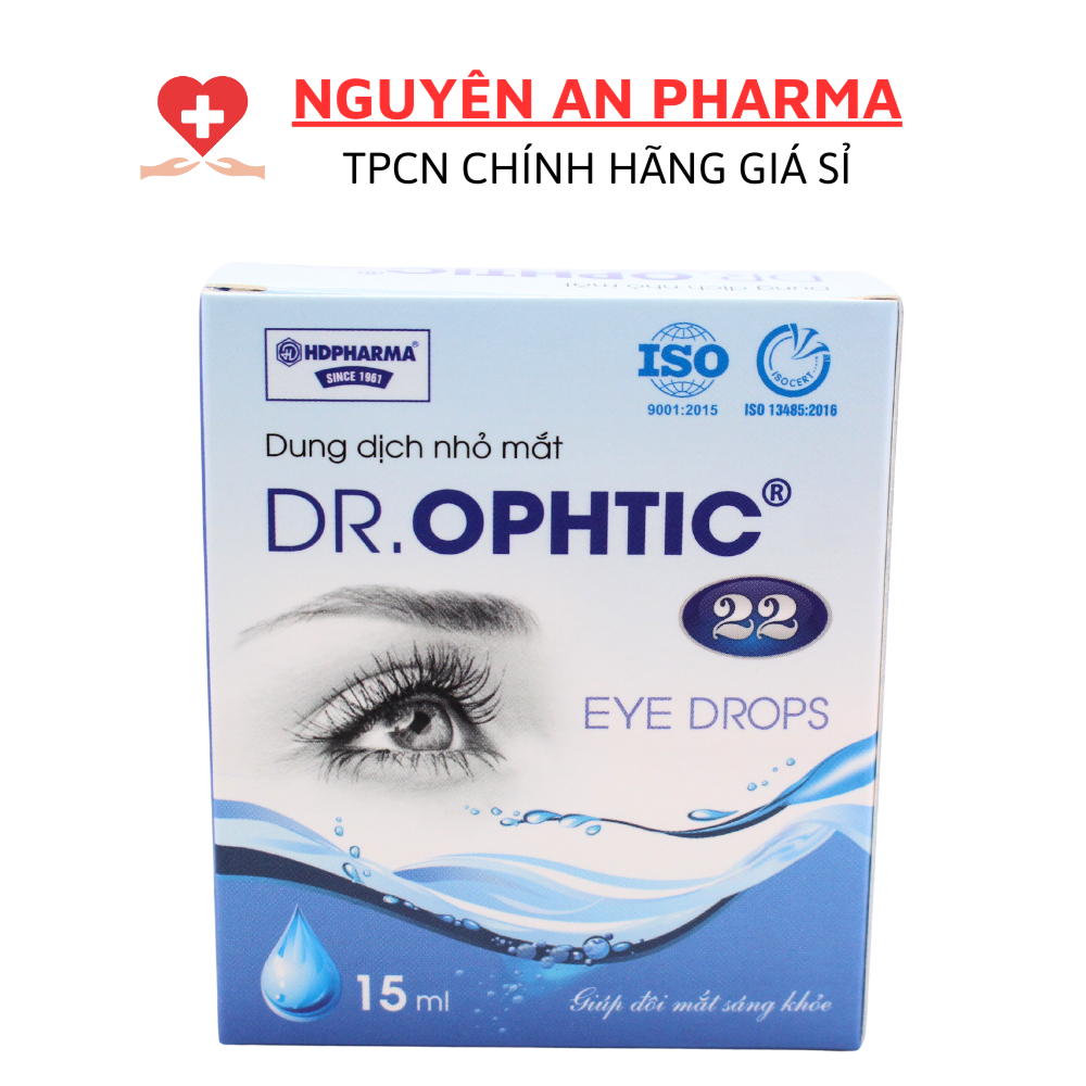 DUNG DỊCH NHỎ MẮT DR.OPHTIC – Giúp Đôi Mắt Sáng khoẻ, giảm mỏi mắt, làm sạch mắt tự nhiên, nước mắt nhân ạo – ( lọ 15ml)