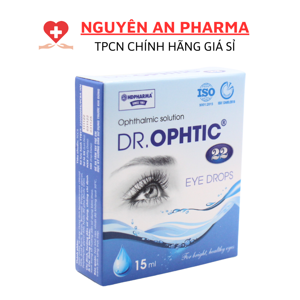 DUNG DỊCH NHỎ MẮT DR.OPHTIC – Giúp Đôi Mắt Sáng khoẻ, giảm mỏi mắt, làm sạch mắt tự nhiên, nước mắt nhân ạo – ( lọ 15ml)