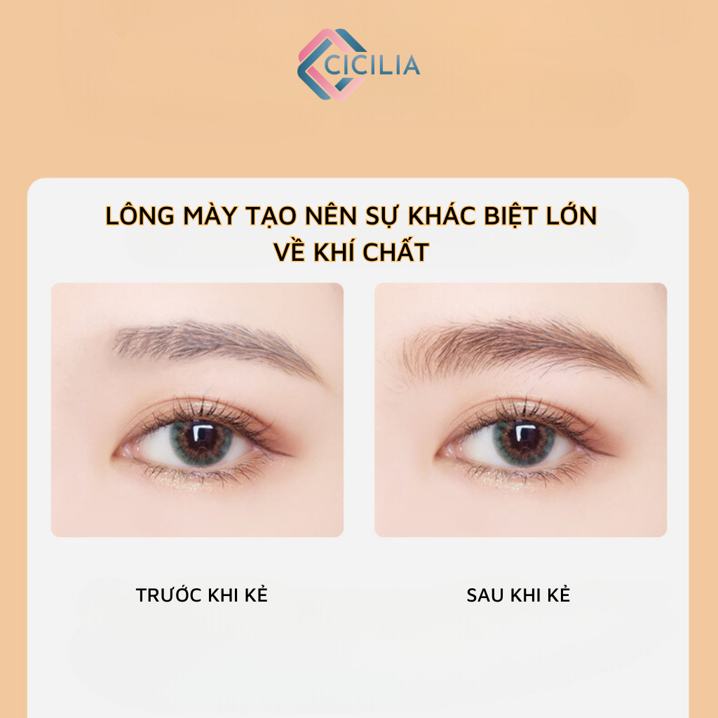 Bút Kẻ Lông Mày CICILIA 5 Màu Bền Màu Lâu Trôi Chống Thấm Nước CI-001