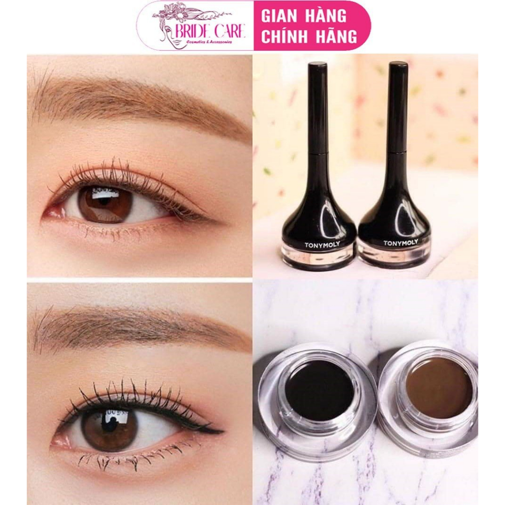 Kẻ mắt dạng gel Tonymoly Backstage Gel Eyeliner cao cấp chuyên dùng cho makeup mau khô chống thấm nước Bride Care