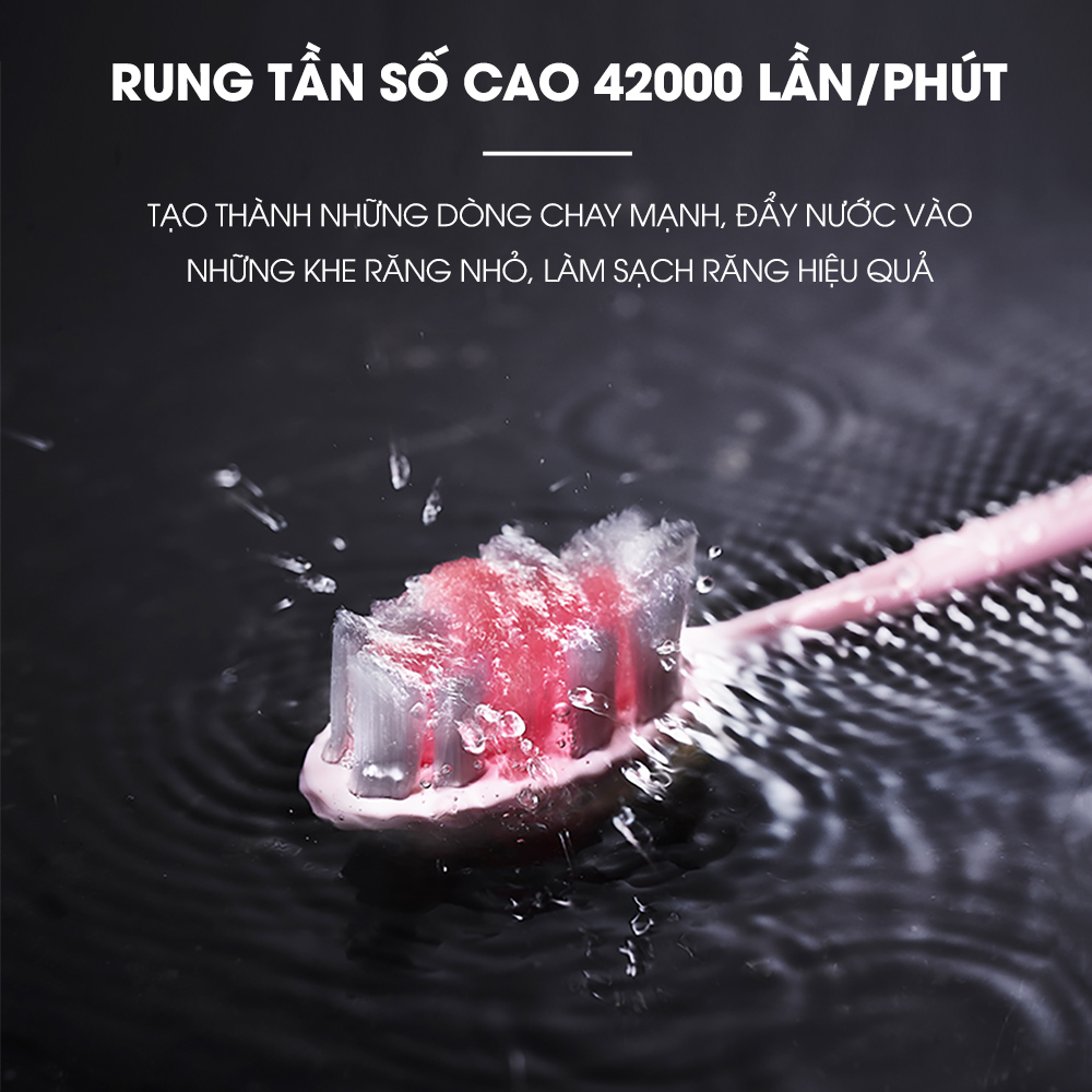 Bàn chải điện CWELL S1 PRO, 5 chế độ đánh răng tự động, tặng kèm 5 đầu bàn chải chống nước IPX8 đa năng