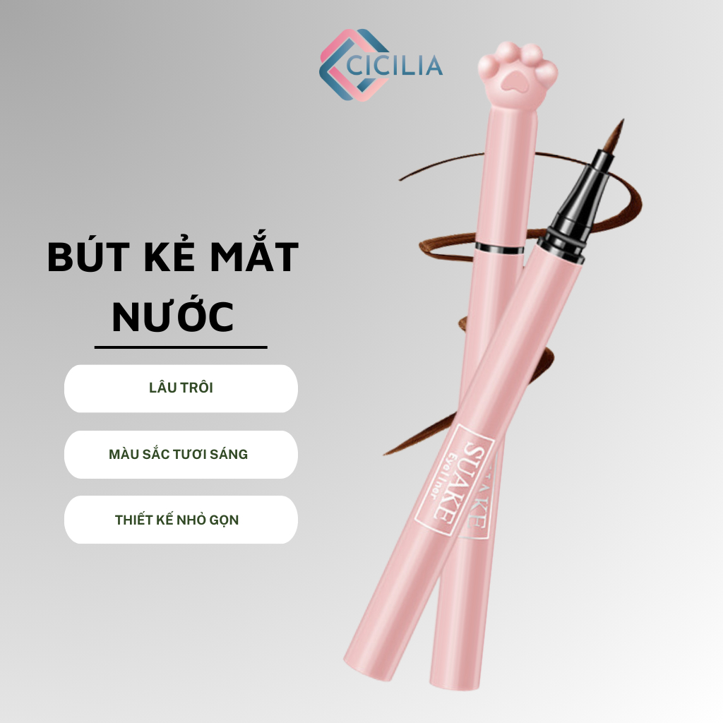 Bút Kẻ Mắt Nước CICILIA Siêu Sắc Nét Mảnh Chống Thấm Nước Nhanh Khô CI-007