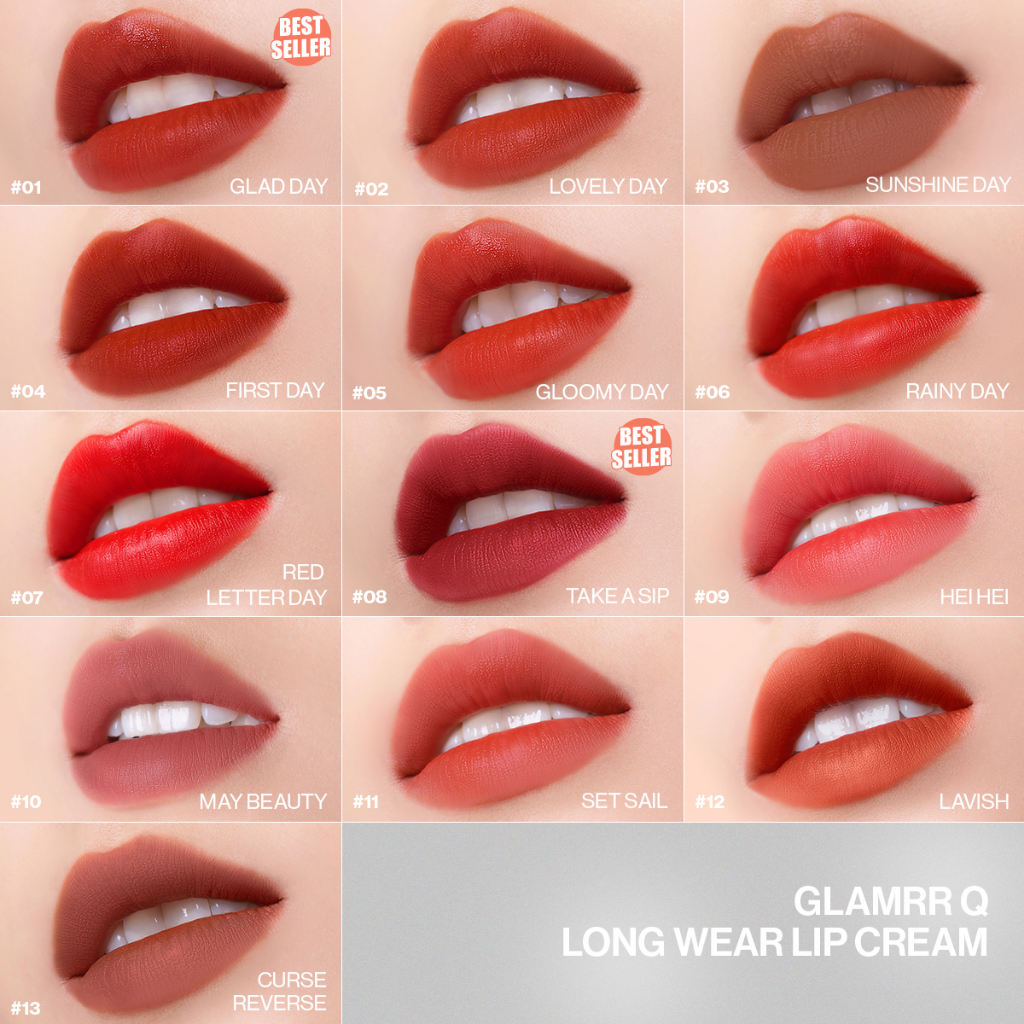 Son kem lì Glamrr Q Long Wear Lip Cream Full Size (5g)