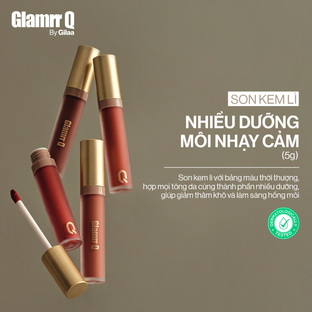 Son kem lì Glamrr Q Long Wear Lip Cream Full Size (5g)