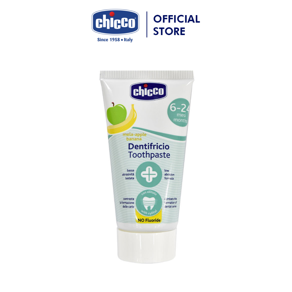 Kem đánh răng cho bé hương dâu 15ml/50ml, hương chuối táo 50ml Chicco