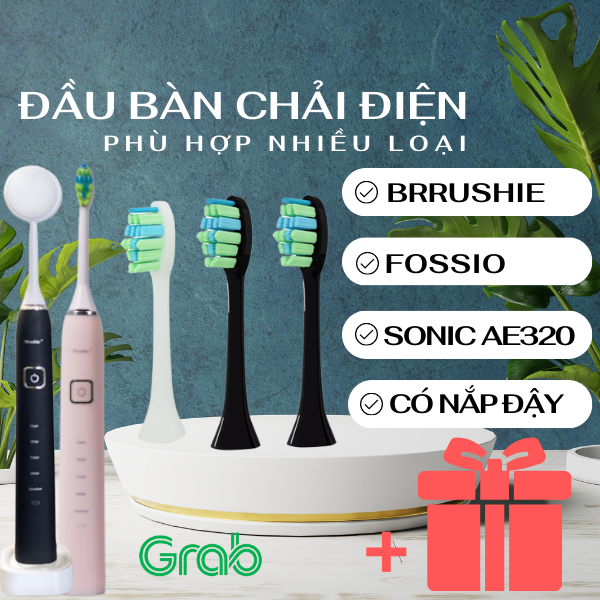 [Quà] Đầu Bàn Chải Điện phù hợp Brushie, Fossio, Sonic AE320, Hangy Đầu bàn chải thay thế các loại bàn chải điện khác