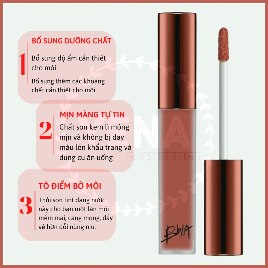 (Chính hãng) Son kem lì BBIA 25 màu đỏ nâu đất và các mã màu Hot của Bbia Last Velvet Lip Tint 5g