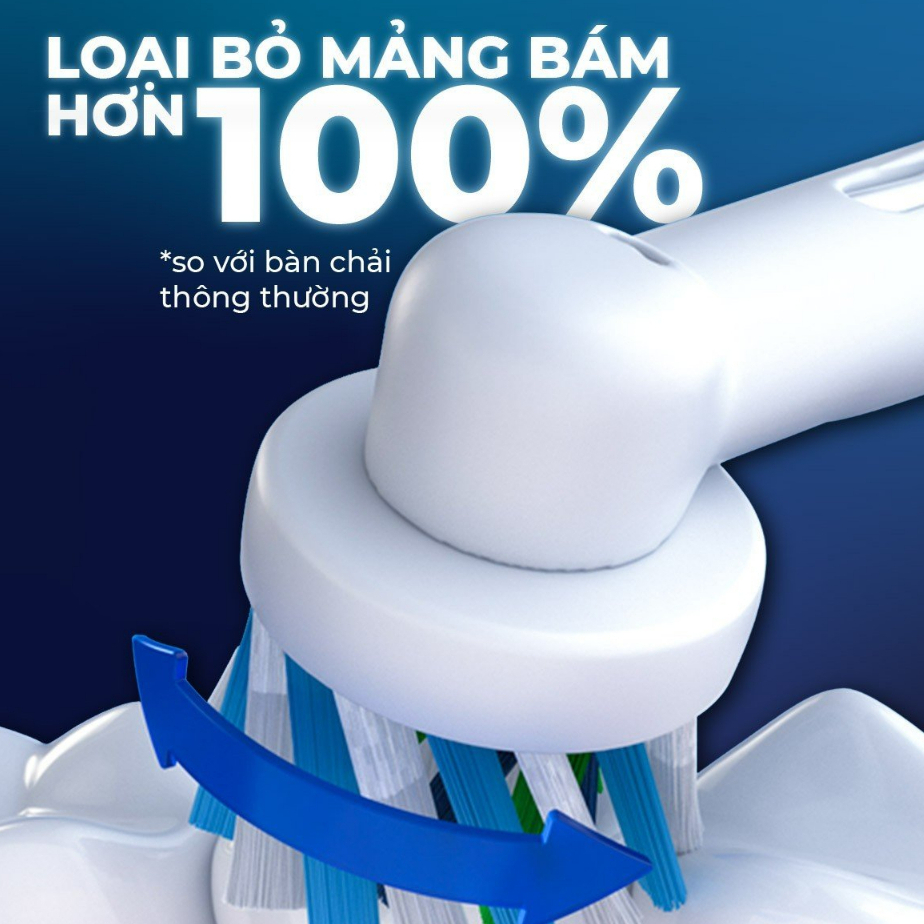 Bàn Chải Pin Oral-B Pro 100 Battery – Công Nghệ ProCore Mạnh Mẽ, 2 Pin AA, Hẹn Giờ 2-Phút, Nhiều Loại Đầu Chăm Sóc Răng