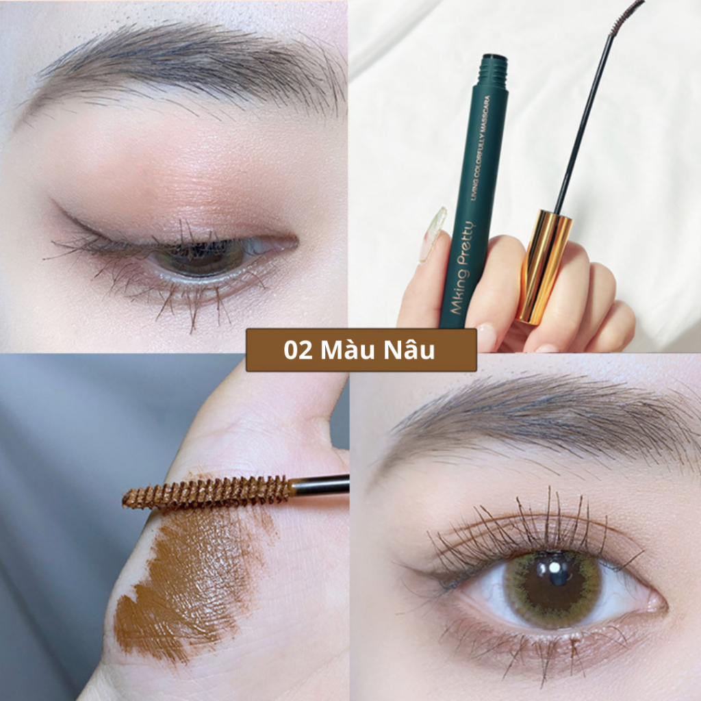 Mascara Mking Màu Đen/Nâu Siêu Mịn Chống Thấm Nước Không Gây Lem, Nhòe Chuốt Dày, Dài Và Làm Cong Mi Tự Nhiên, Siêu Xinh