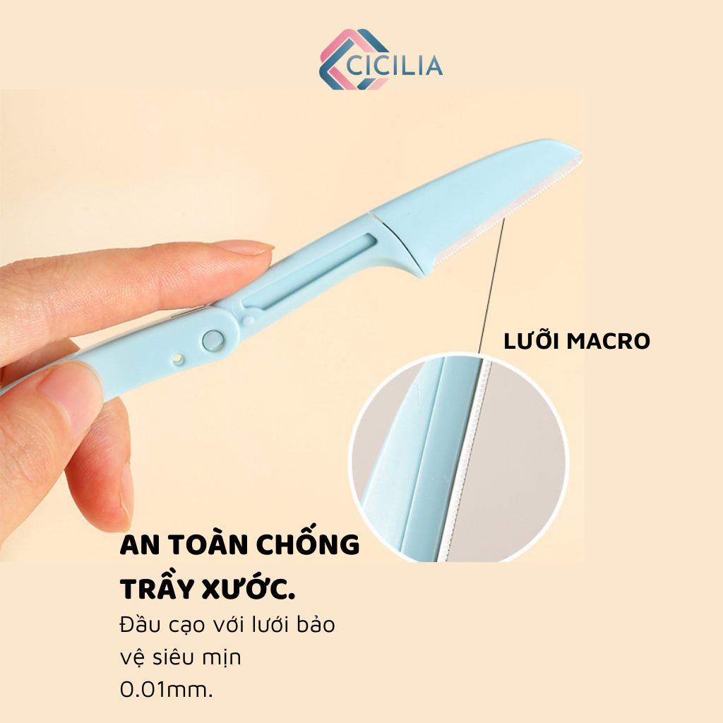 [Mã SGBAU30 giảm đến 30K đơn 99K] Set 3 Dao Cạo Tỉa Lông Mày Kèm Hộp Đựng Tiện Lợi-CI-005