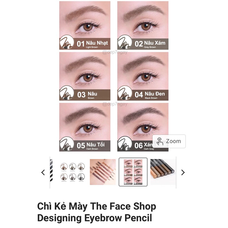 Chì kẻ mày The Face Shop Designing Eyebrow Pencil