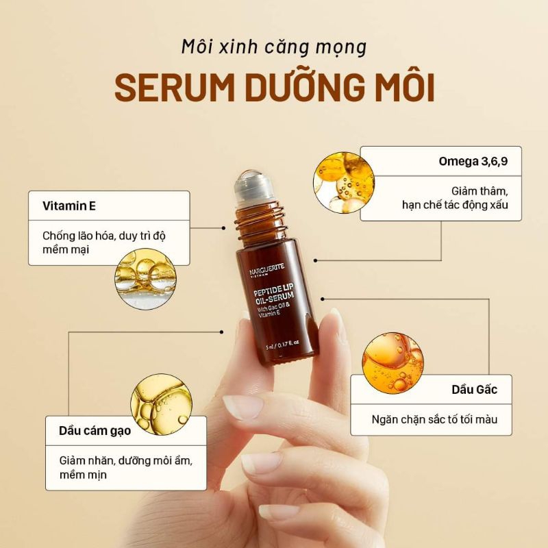 SERUM GIẢM THÂM MÔI, DƯỠNG MÔI MỀM MỊN NARGUERITE (5ml)