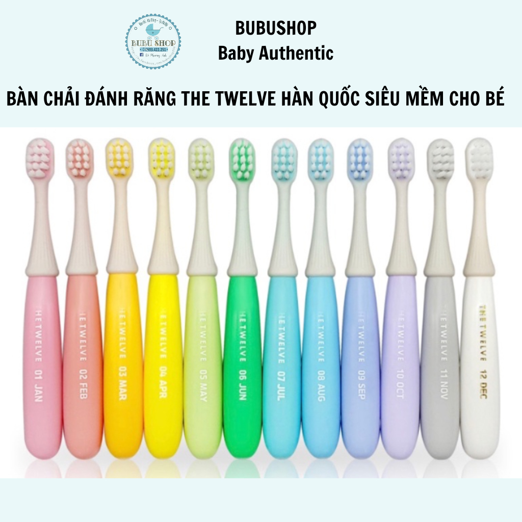 BÀN CHẢI ĐÁNH RĂNG SIÊU MỀM THE TWELVE HÀN QUỐC CHO BÉ TỪ 12- 36 THÁNG