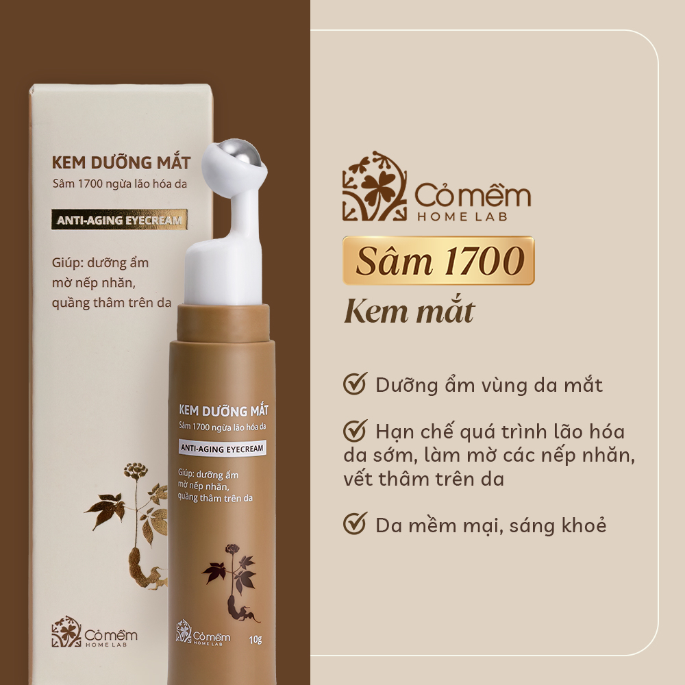 Kem Mắt Sâm 1700 Giảm Thâm Mắt Bọng Mắt Và Nếp Nhăn Ngừa Lão Hóa Da Cỏ Mềm 10g