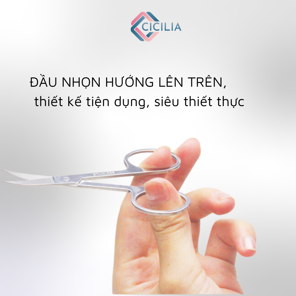 Kéo Cắt Tỉa Lông Mày CICILIA Thép Không Gỉ Cao Cấp CI-054