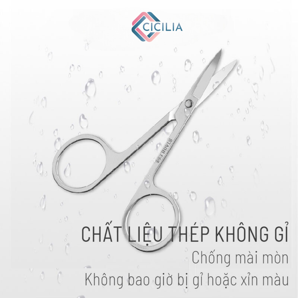 Kéo Cắt Tỉa Lông Mày CICILIA Thép Không Gỉ Cao Cấp CI-054